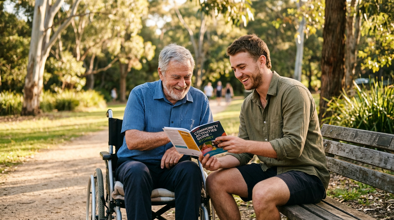 Support worker and NDIS participant together